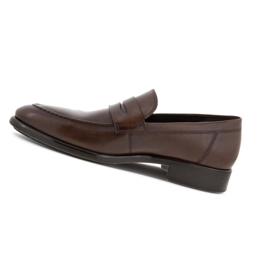 Men's Ecco Citytray Penny Loafer Moccasins Brown | SG 577ILH